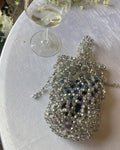 Cristal silver beads bag