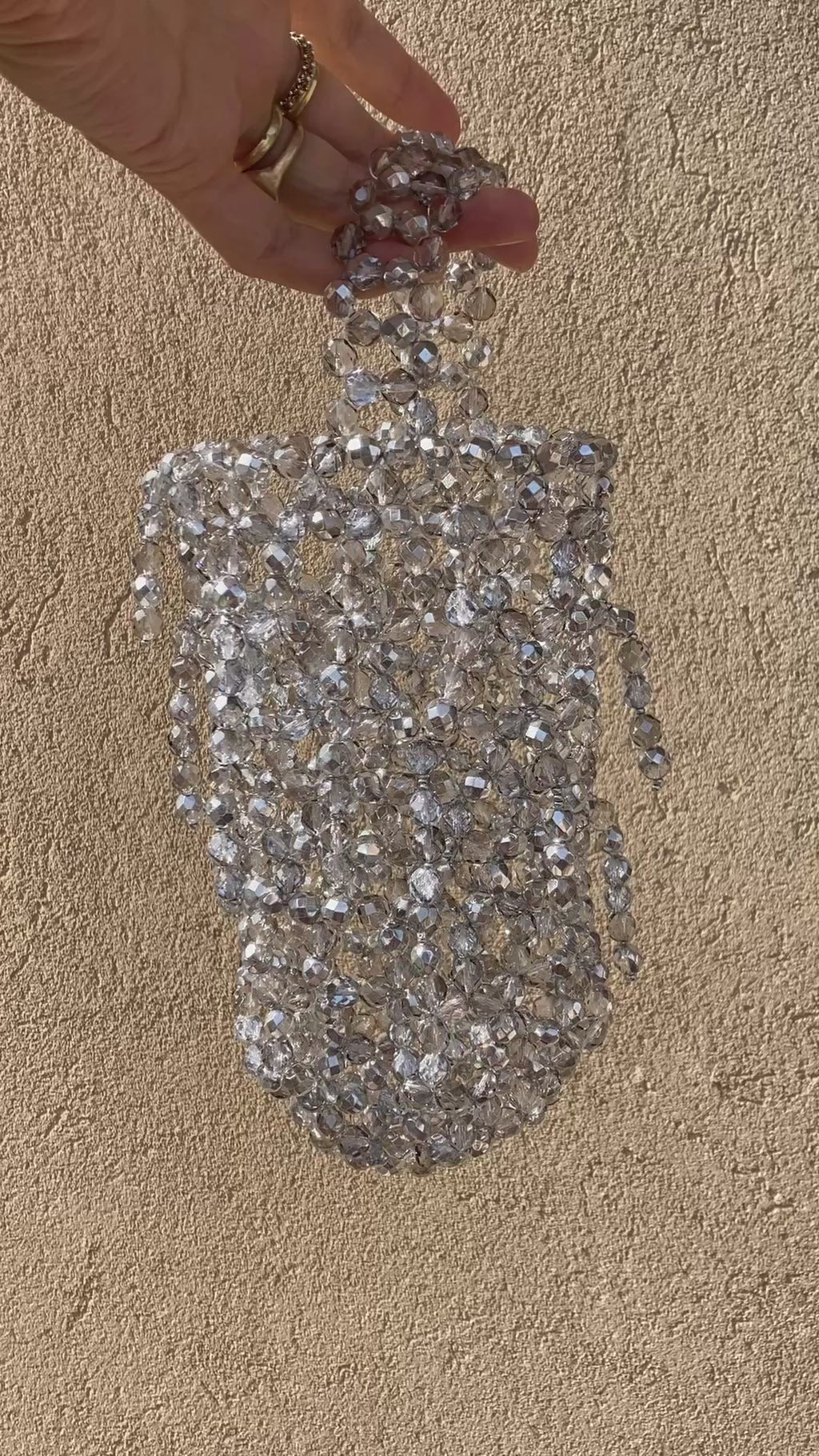 Cristal silver beads bag