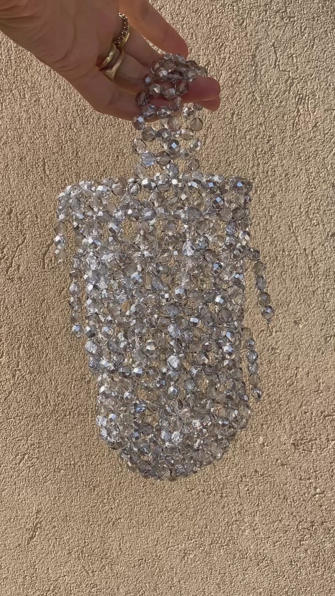 Cristal silver beads bag